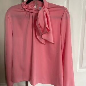 Chic Wish pink tie neck blouse